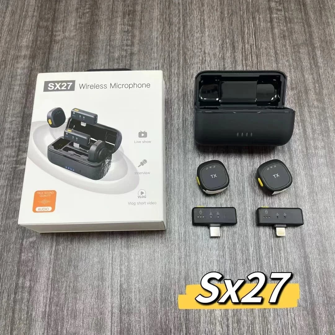 میکروفن یقه ای بی سیم مدل SX27 با درگاه اتصال تایپ سی
