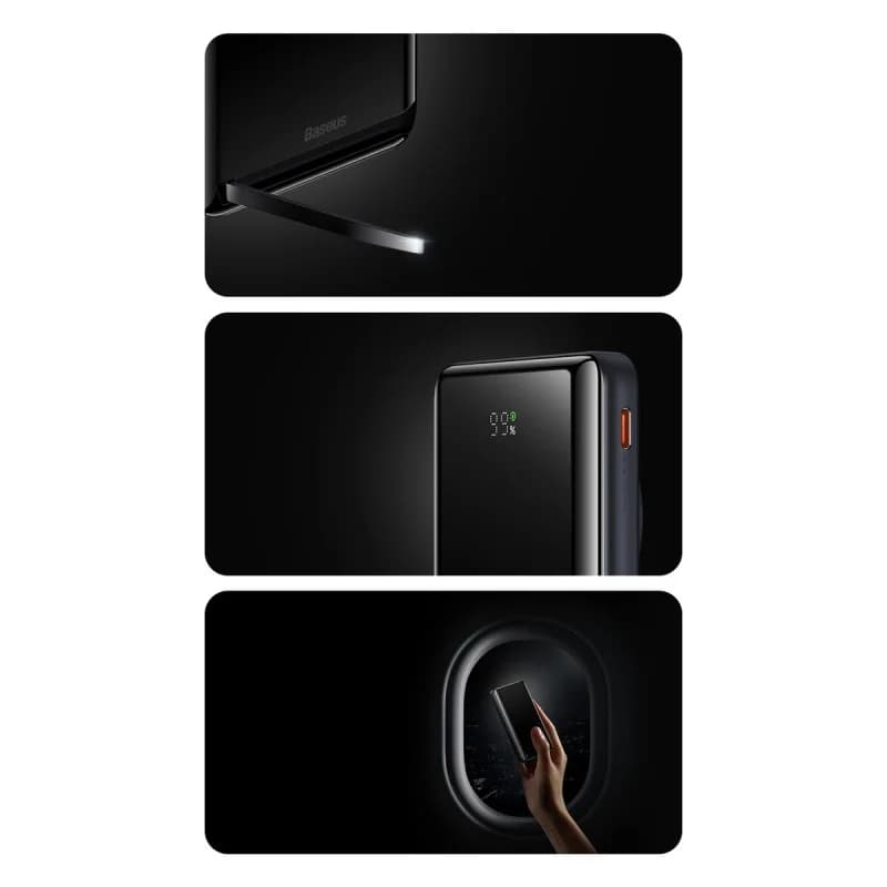 پاوربانک 20 وات بی‌سیم بیسوس مدل Magnetic Bracket ظرفیت 10000 میلی آمپر ساعت